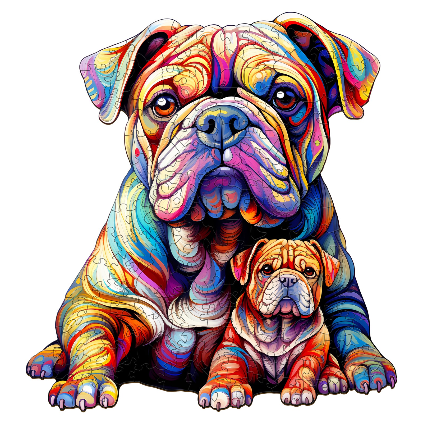 You are currently viewing Wooden Jigsaw Puzzle – Bulldog Family 2 66e89188d67cc