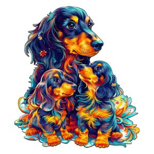 Read more about the article Wooden Jigsaw Puzzle-Long-haired Dachshund Family 66d9579208308