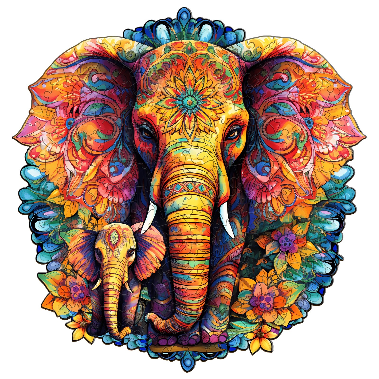 You are currently viewing Wooden Jigsaw Puzzle-Mandala Elephant Family 66e04faaa2f9a