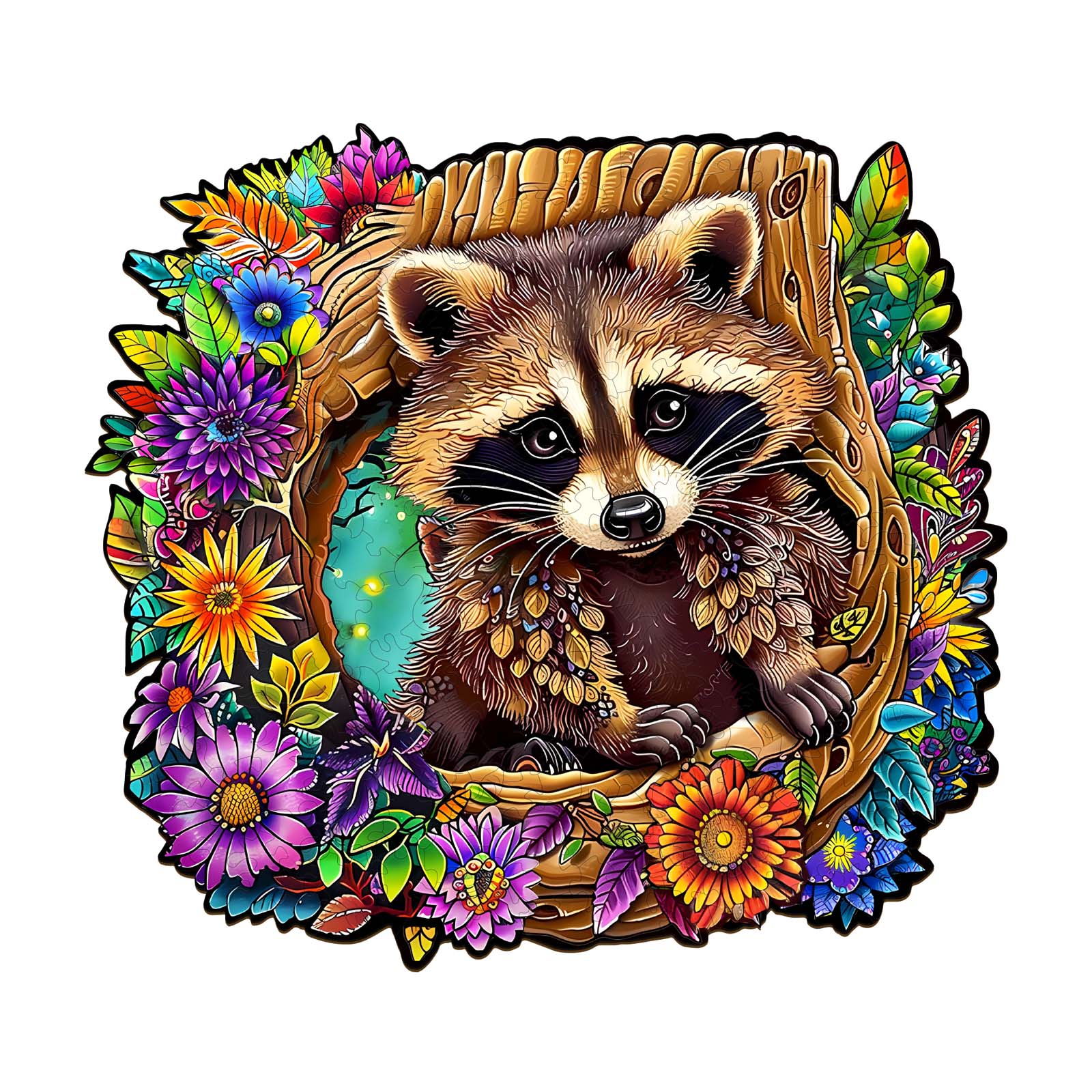 You are currently viewing Wooden Jigsaw Puzzle – Raccoon’s Secret Tree Den 66e766a39d60b